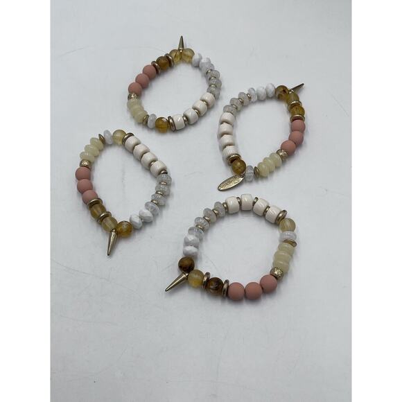 Plunder Design Kiss Me Set of Four‎ Retired peach, cream and gold beads Bracelet - Picture 5 of 8